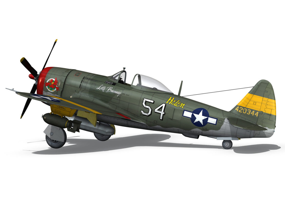 republic p-47d thunderbolt – little bunny 3d model fbx c4d lwo obj 274229