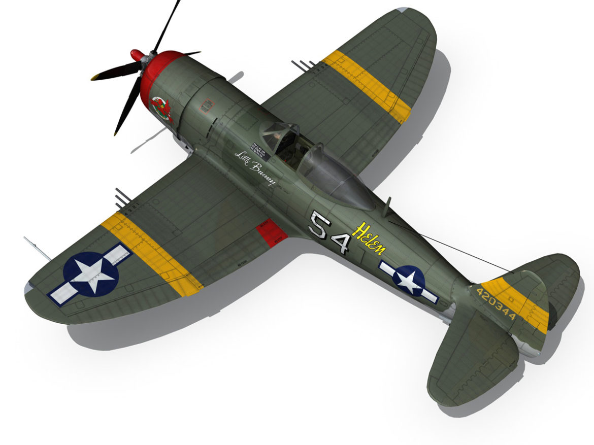 republic p-47d thunderbolt – little bunny 3d model fbx c4d lwo obj 274230