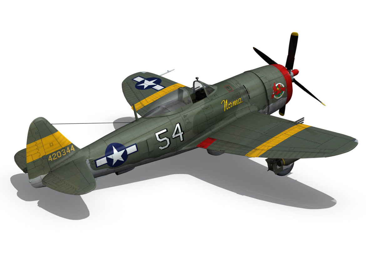republic p-47d thunderbolt – little bunny 3d model fbx c4d lwo obj 274231