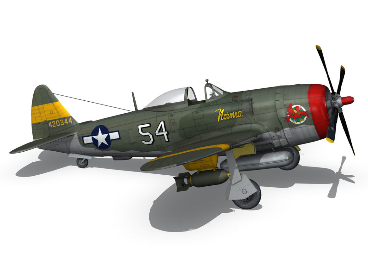 republic p-47d thunderbolt – little bunny 3d model fbx c4d lwo obj 274232