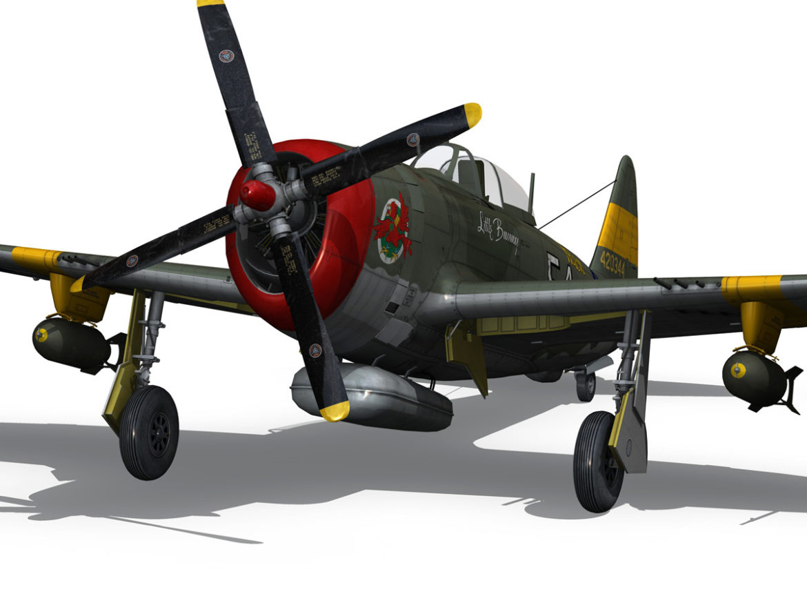 republic p-47d thunderbolt – little bunny 3d model fbx c4d lwo obj 274234