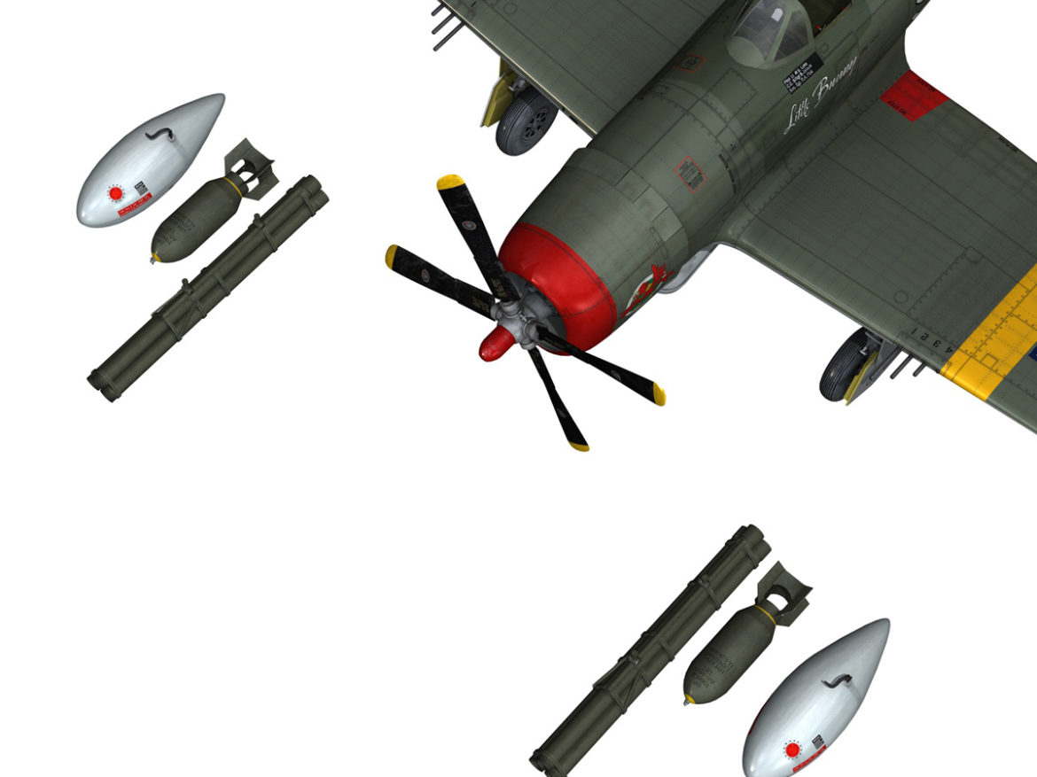 republic p-47d thunderbolt – little bunny 3d model fbx c4d lwo obj 274237