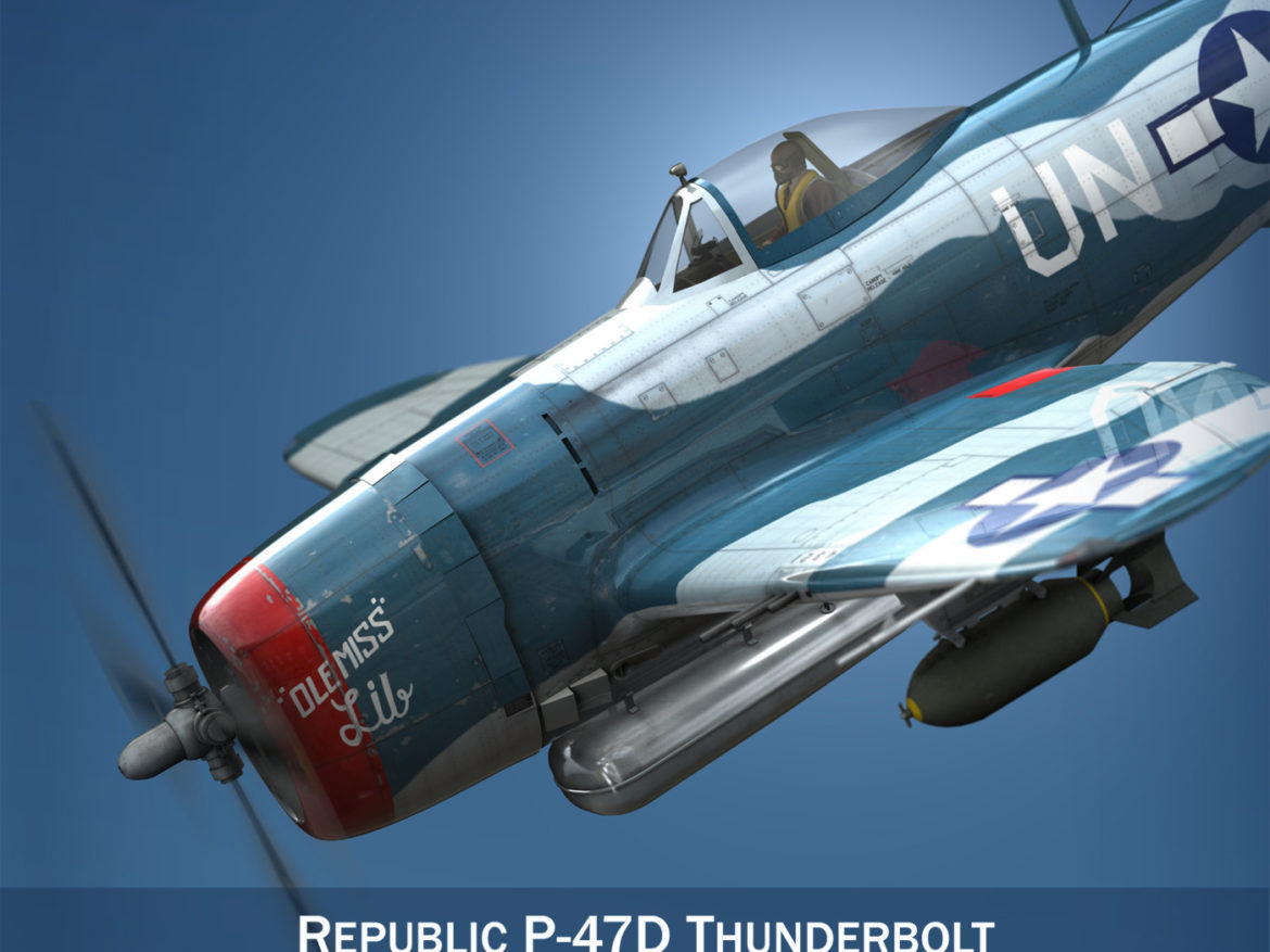 republic p-47 thunderbolt – ole miss lib 3d model fbx c4d lwo obj 274273