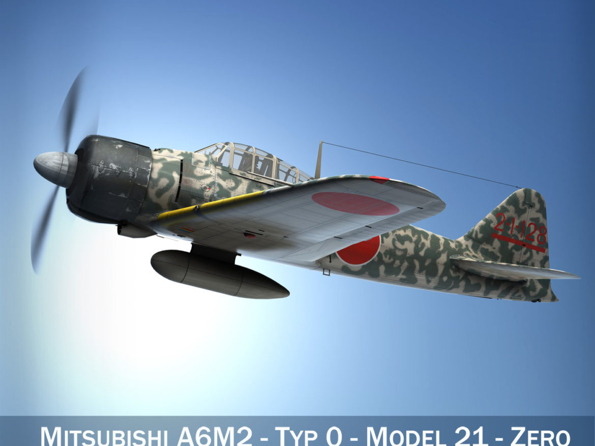 mitsubishi a6m2 zero – hiyo fighter group 3d model fbx c4d lwo obj 274299