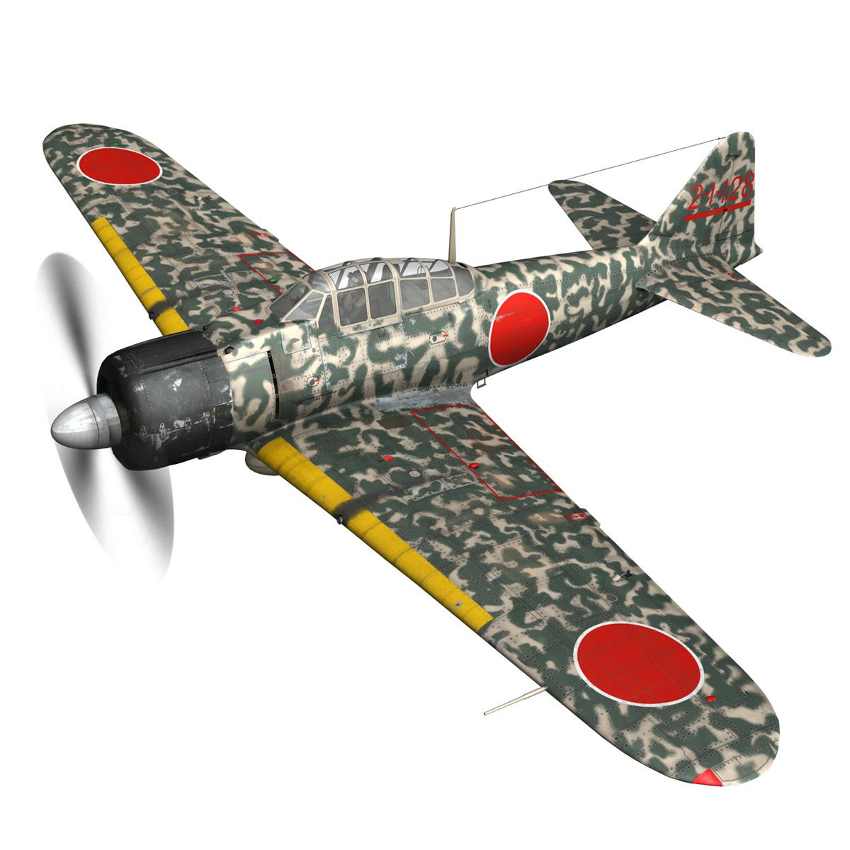 Mitsubishi A6M2 Zero - Hiyo Fighter Group 3D Model - FlatPyramid