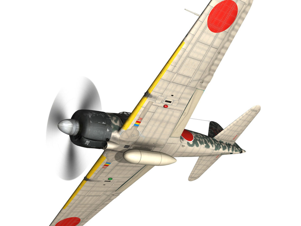 mitsubishi a6m2 zero – hiyo fighter group 3d model fbx c4d lwo obj 274309