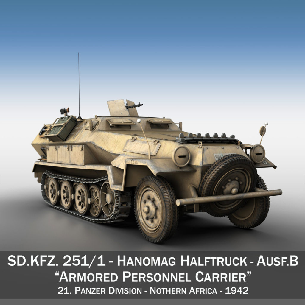 SD.KFZ 251/1 Ausf.B - DAK - 21PD 3D Model - FlatPyramid