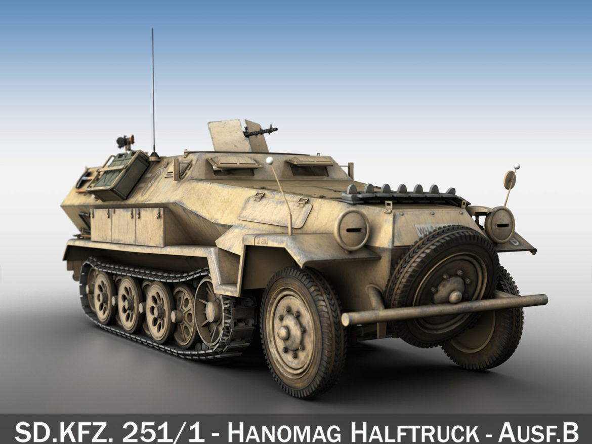 sd.kfz 251/1 ausf.b – dak – 21pd 3d model 3ds fbx c4d lwo obj 275055