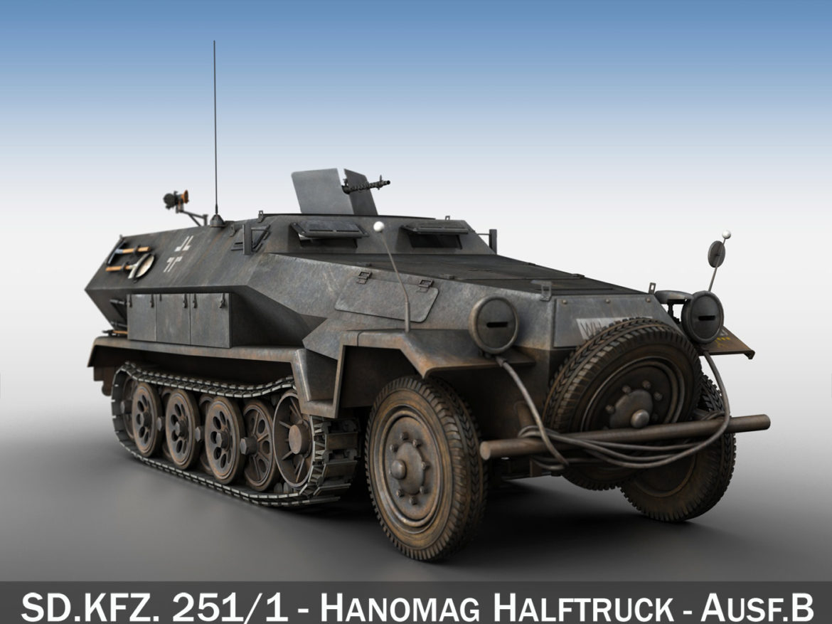 sd.kfz 251/1 ausf.b – halftruck – 7pd 3d model 3ds fbx c4d lwo obj 275076