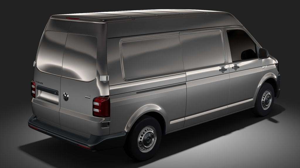 Volkswagen Transporter Van L2H2 T6 2017 3D Model - FlatPyramid