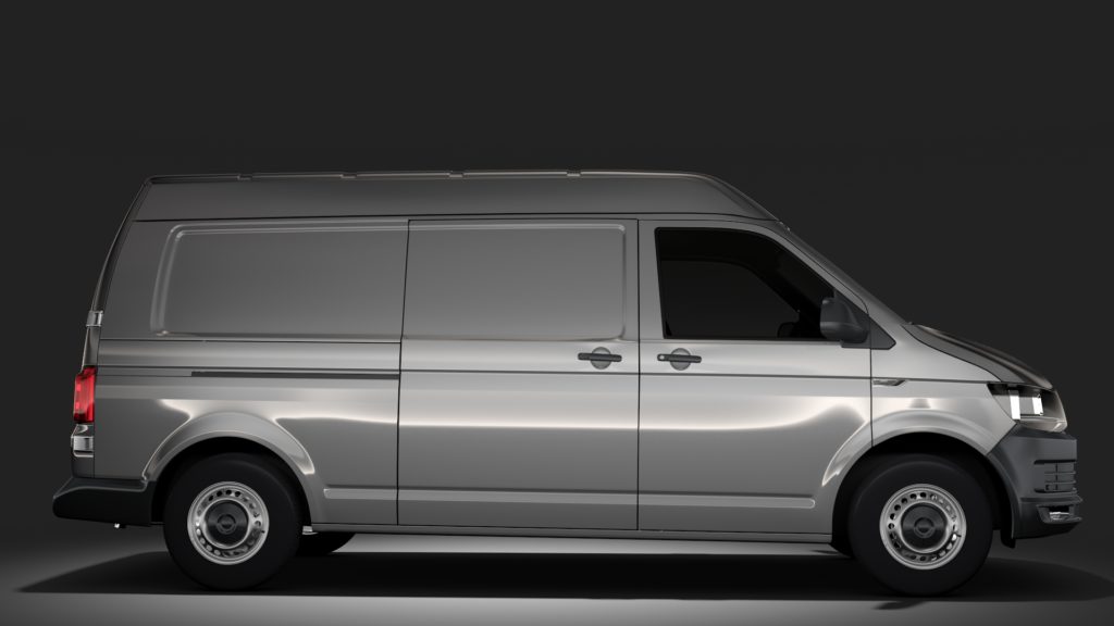 Volkswagen Transporter Van L2H2 T6 2017 3D Model - FlatPyramid