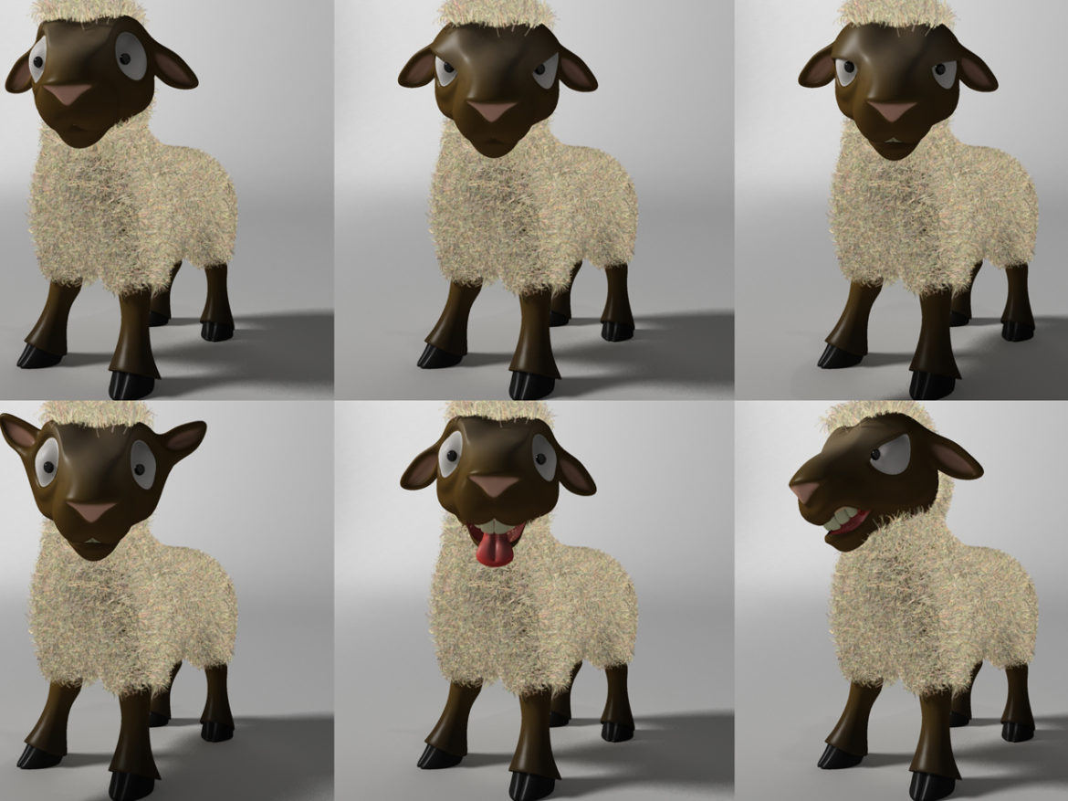 cartoon sheep rigged 3d model 3ds max fbx  obj 277475