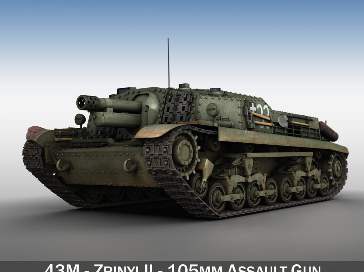 43m zrinyi ii – assault gun – 3rd battery 33 3d model 3ds fbx c4d lwo obj 278122