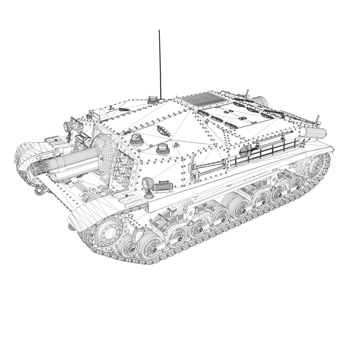 43M Zrinyi II - Assault Gun - 3rd Battery 33 3D Model - FlatPyramid