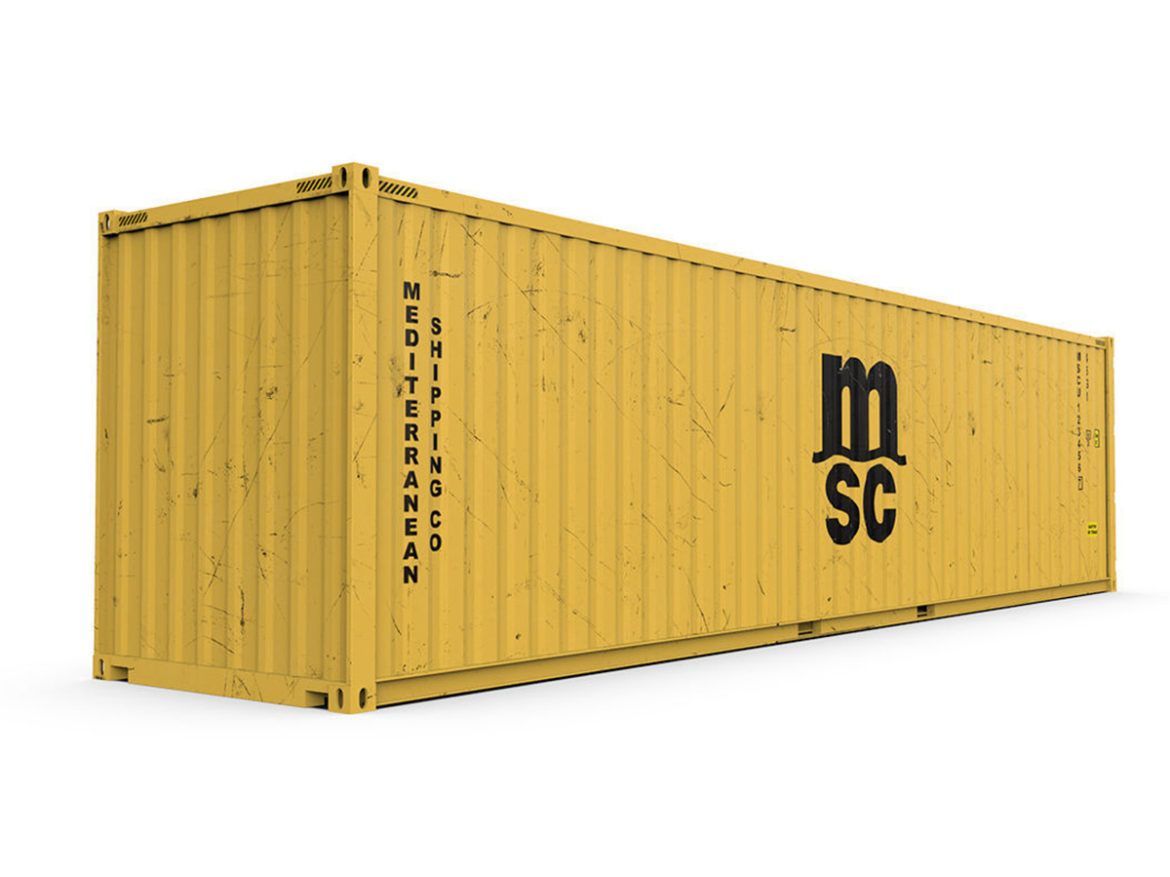 40 feet high cube msc shipping container 3d model 3ds max fbx ma mb obj 278399
