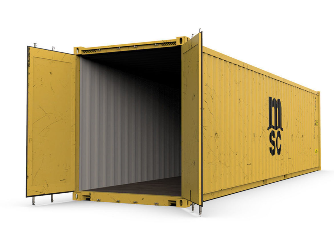 40 feet high cube msc shipping container 3d model 3ds max fbx ma mb obj 278400