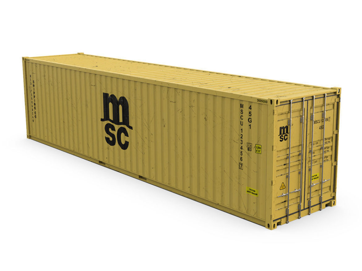 40 feet high cube msc shipping container 3d model 3ds max fbx ma mb obj 278401