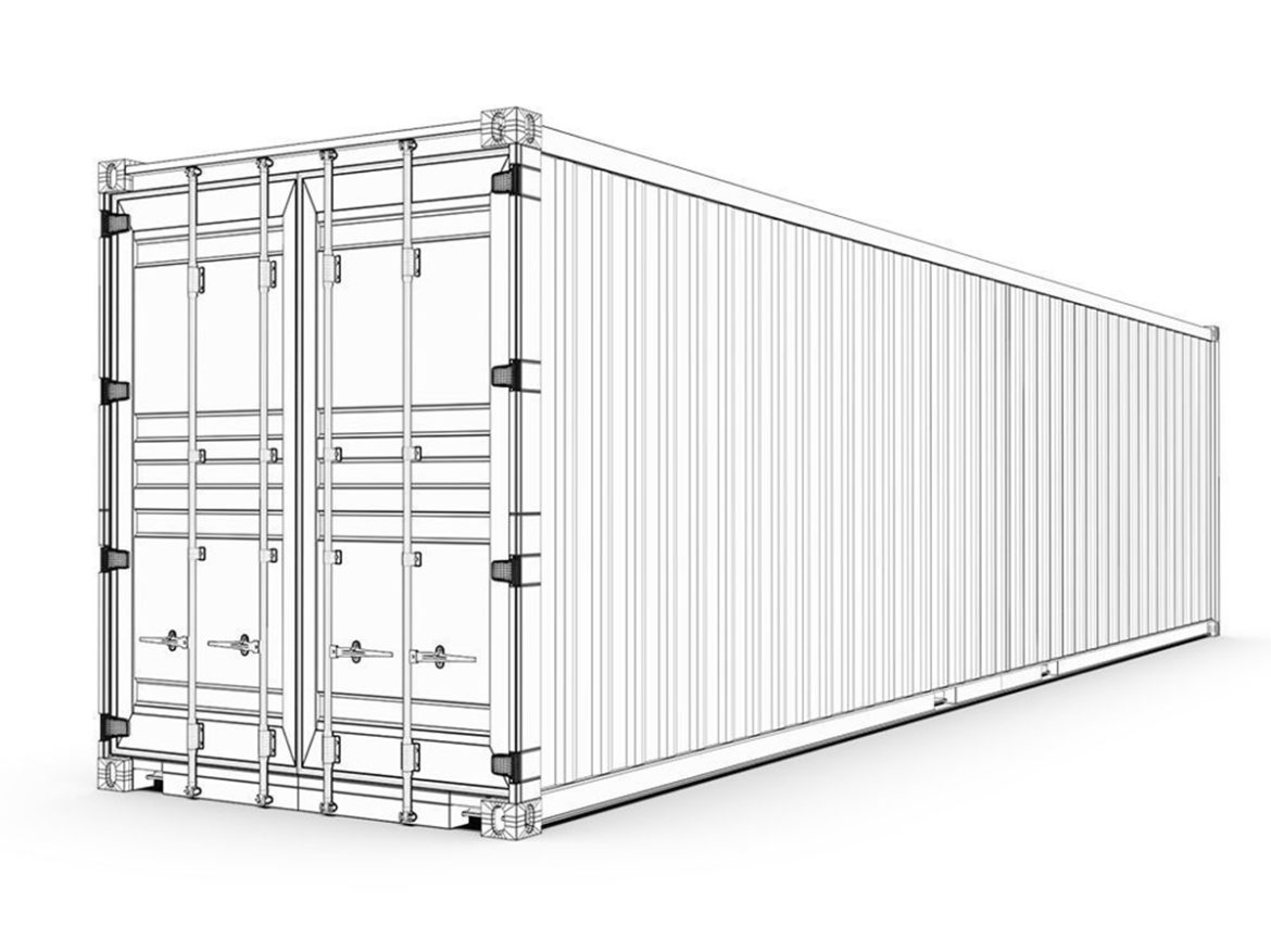 40 feet high cube msc shipping container 3d model 3ds max fbx ma mb obj 278402