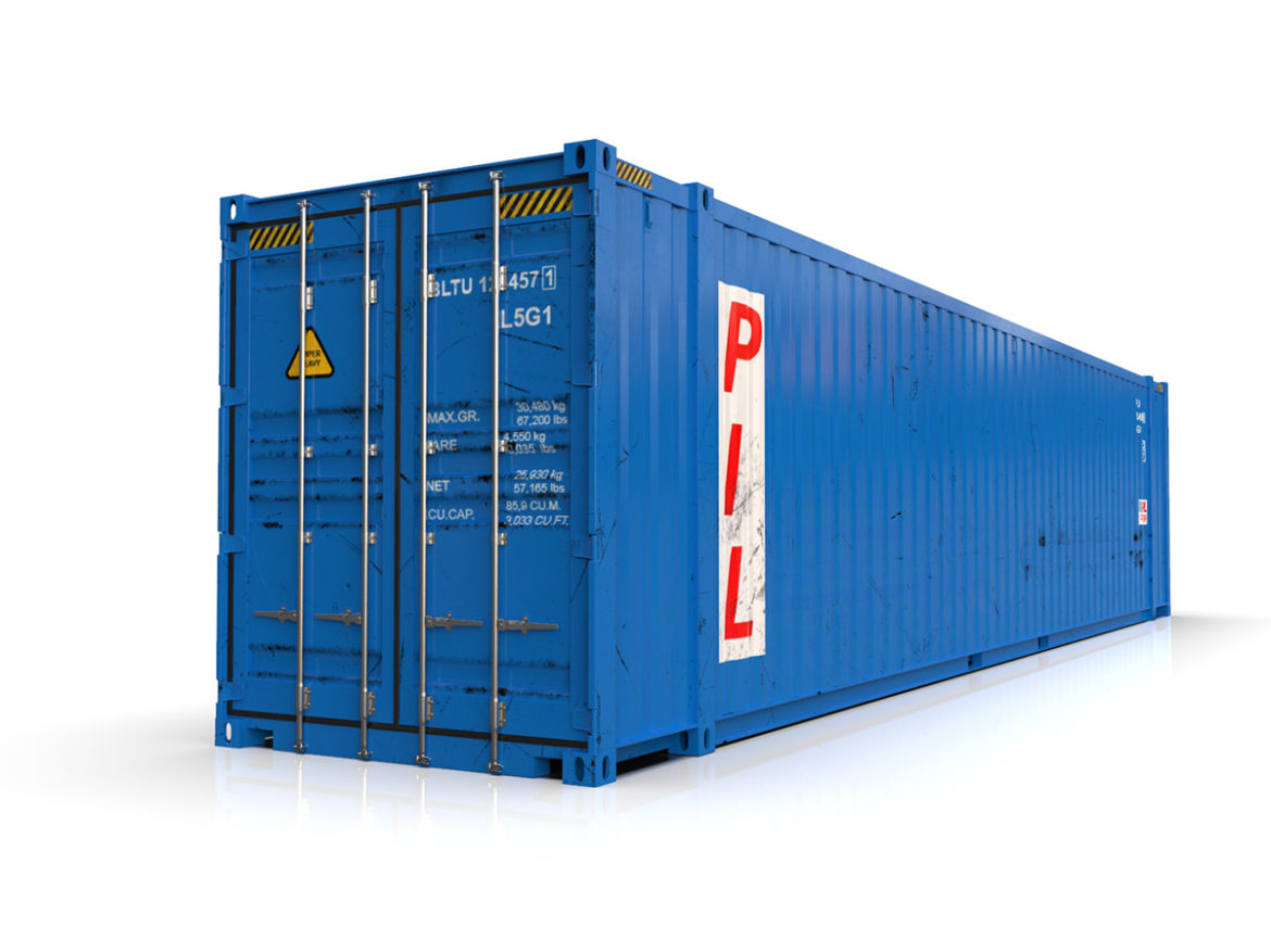 45 feet high cube pil shipping container 3d model max fbx ma mb texture obj 278441
