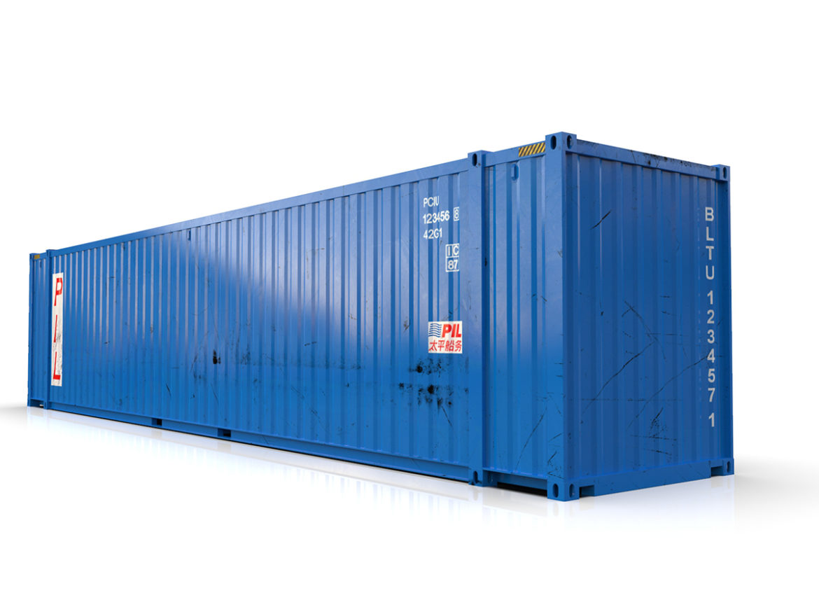 45 feet high cube pil shipping container 3d model max fbx ma mb texture obj 278442