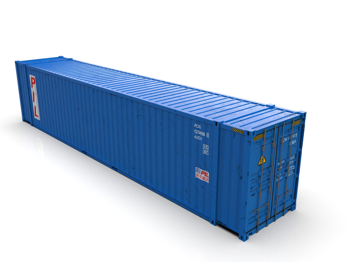 45 feet high cube pil shipping container 3d model max fbx ma mb texture obj 278443