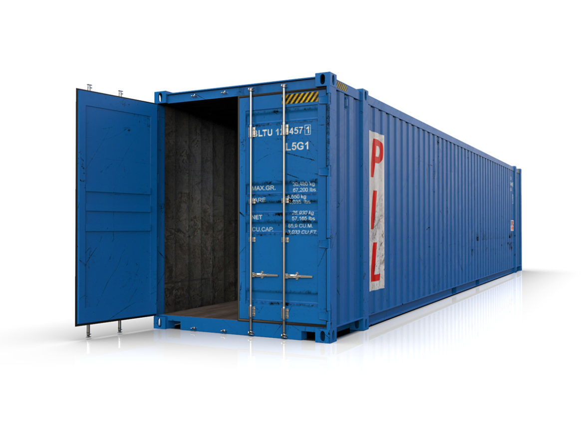 45 feet high cube pil shipping container 3d model max fbx ma mb texture obj 278444