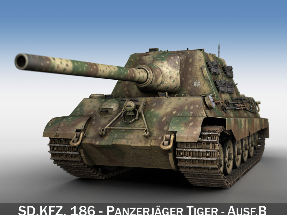 sd.kfz 186 jagdtiger – 323 3d model 3ds c4d lwo obj 279332