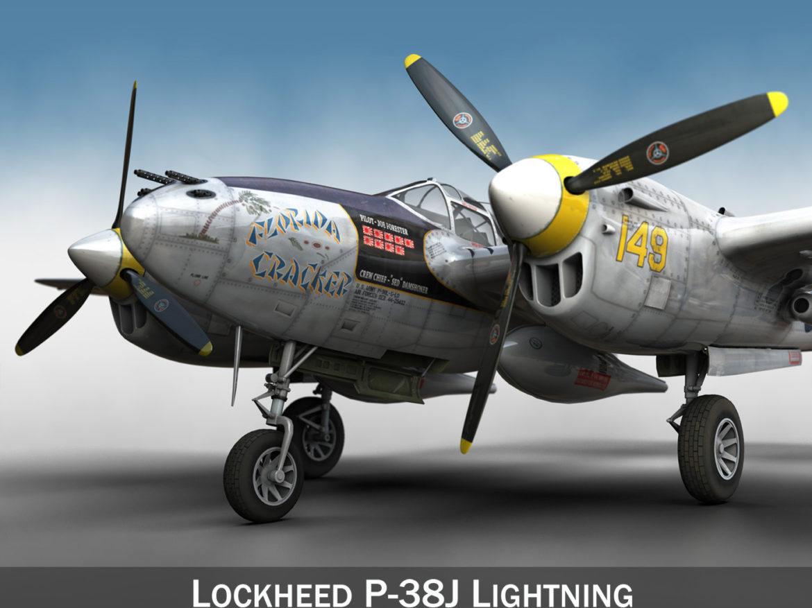 lockheed p-38 lightning – florida cracker 3d model fbx c4d lwo obj 279414