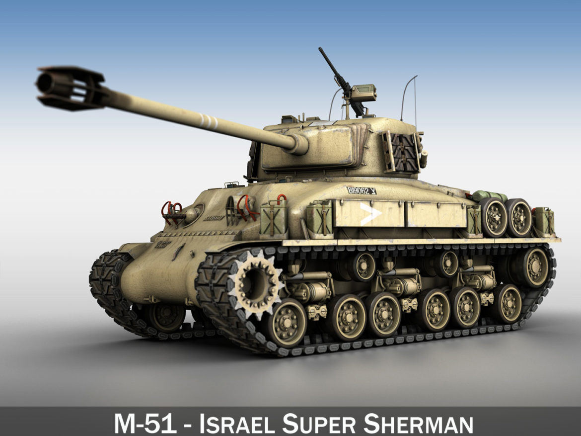 m51 israel super sherman – 51 3d model 3ds lwo lw lws obj c4d 279538