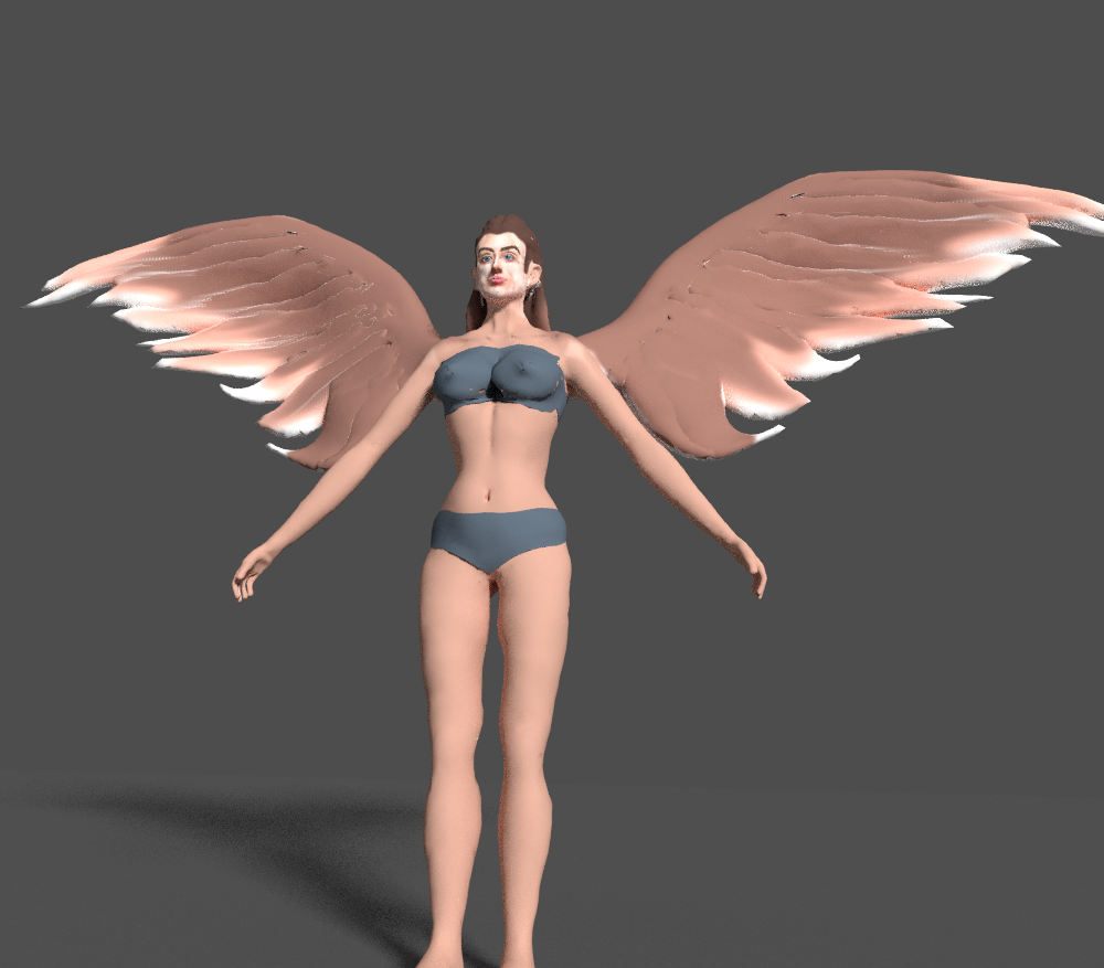 angel with wings 3d model blend 279671