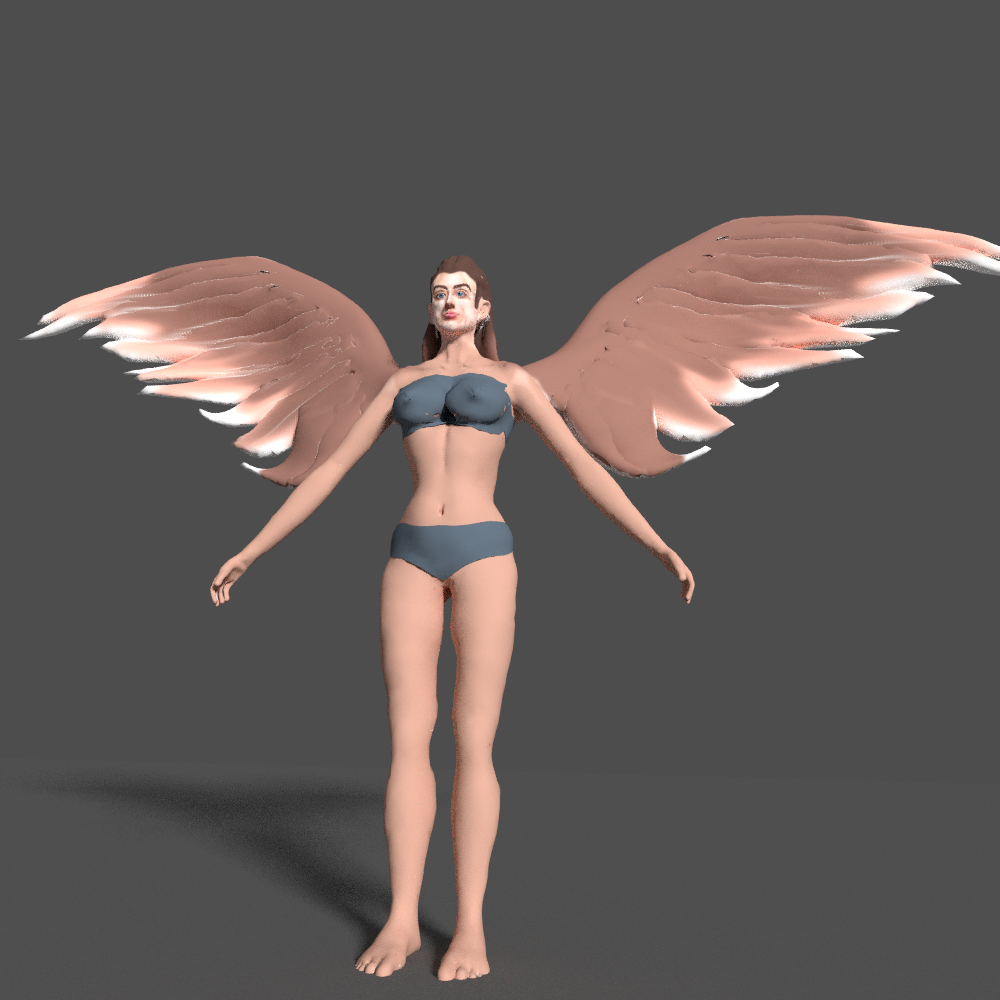 angel with wings 3d model blend 279671