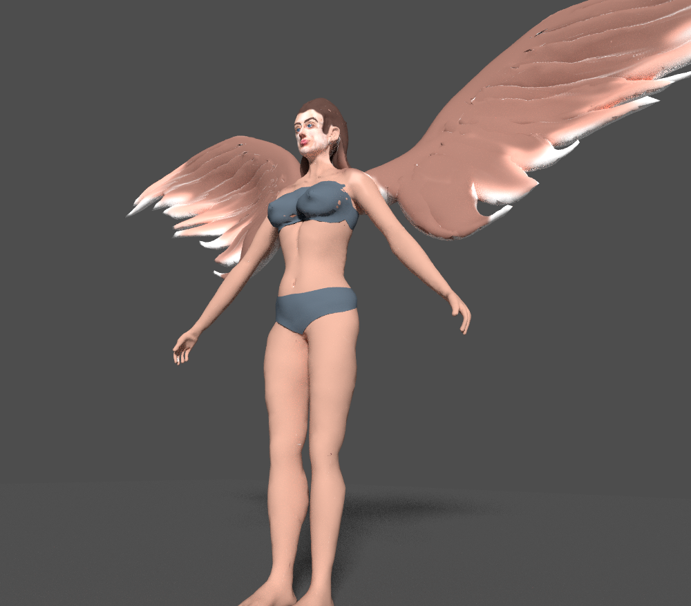 angel with wings 3d model blend 279672
