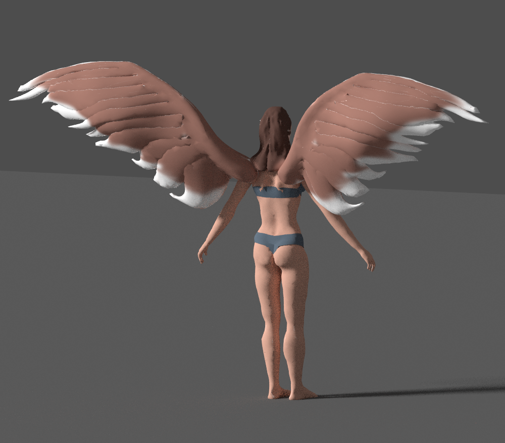 angel with wings 3d model blend 279674