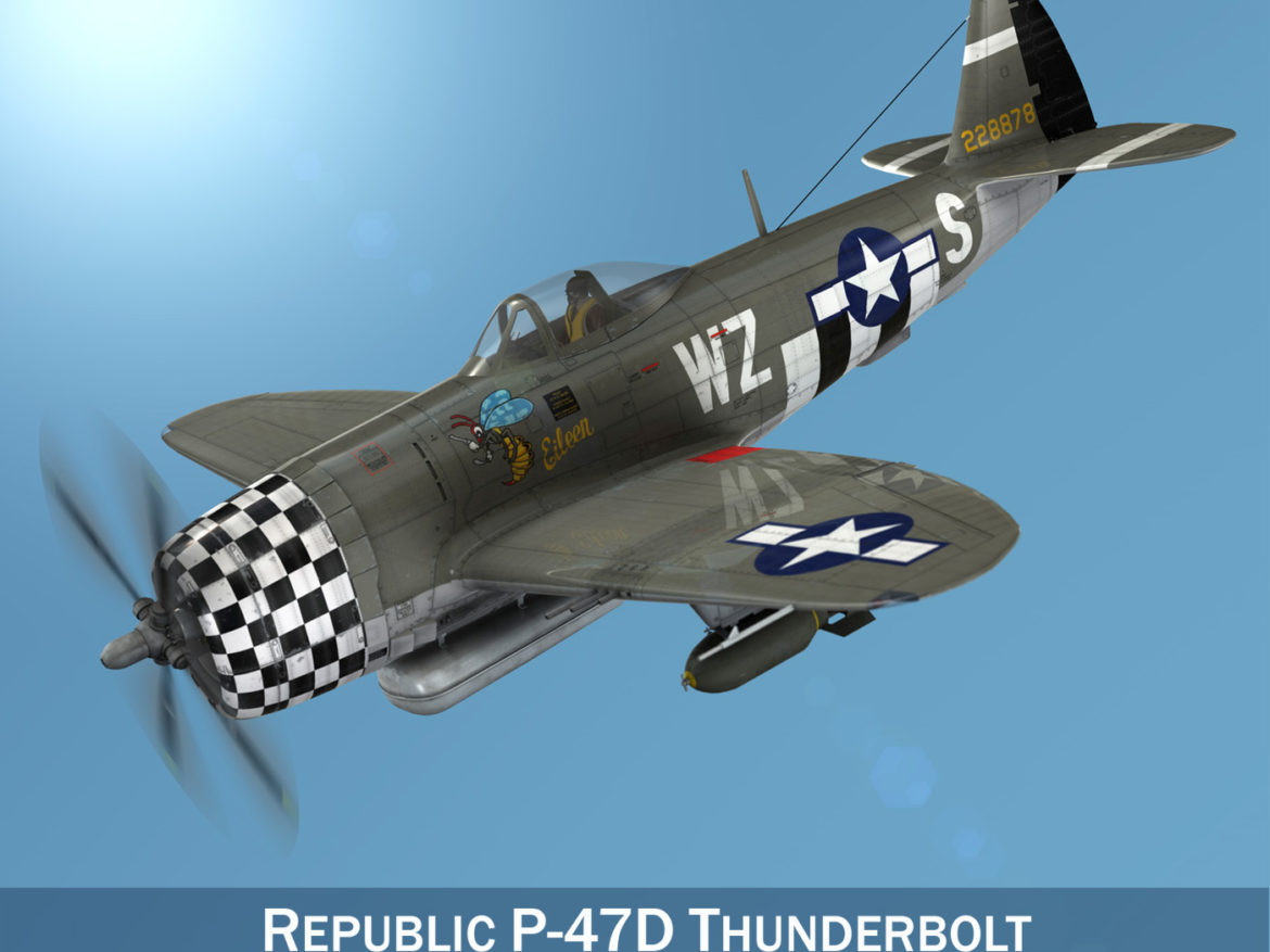 republic p-47d thunderbolt – eileen 1 3d model 3ds c4d fbx lwo lw lws obj 279687