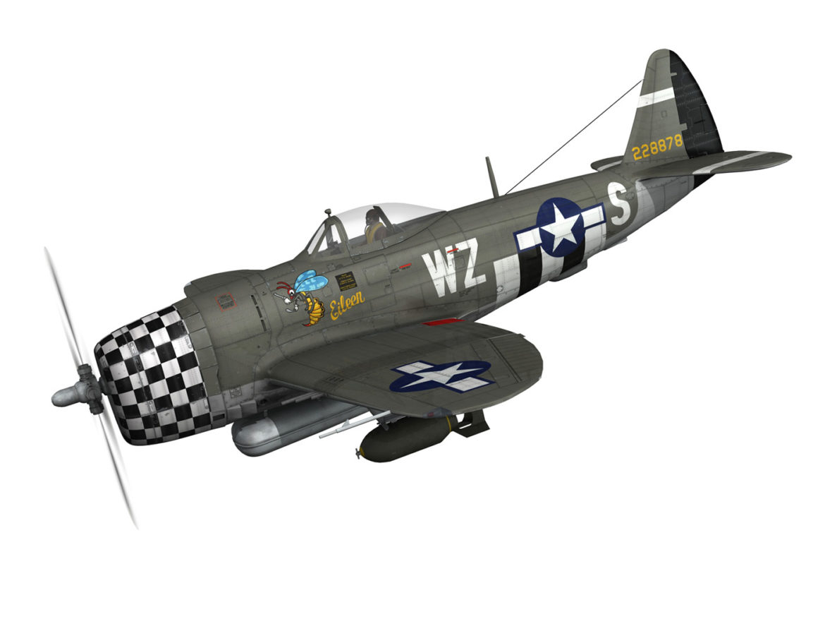 republic p-47d thunderbolt – eileen 1 3d model 3ds c4d fbx lwo lw lws obj 279688