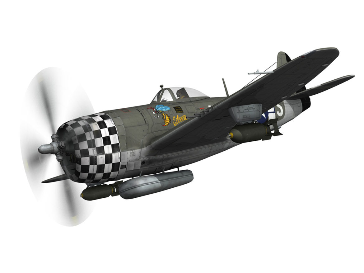 republic p-47d thunderbolt – eileen 1 3d model 3ds c4d fbx lwo lw lws obj 279690