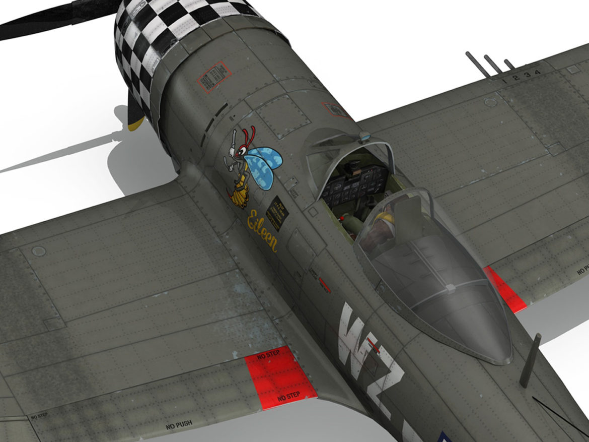 republic p-47d thunderbolt – eileen 1 3d model 3ds c4d fbx lwo lw lws obj 279702