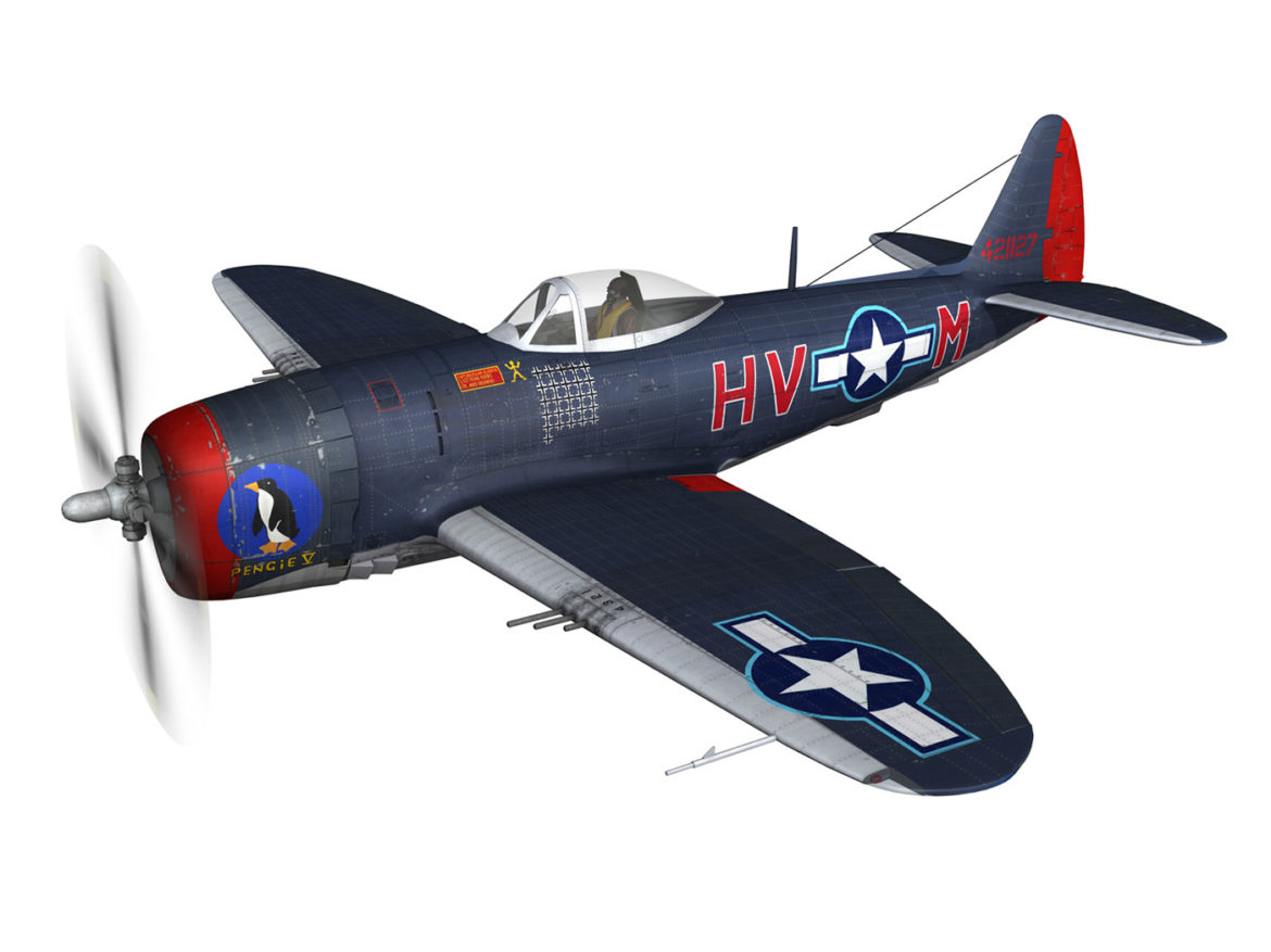 republic p-47m thunderbolt – pengie v 3d model 3ds c4d fbx lwo lw lws obj 279716