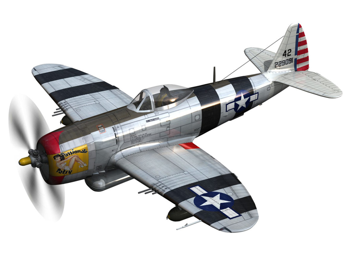 republic p-47 thunderbolt – passionate patsy 3d model fbx lwo lw lws obj c4d 279743