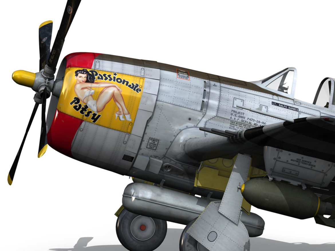 republic p-47 thunderbolt – passionate patsy 3d model fbx lwo lw lws obj c4d 279748