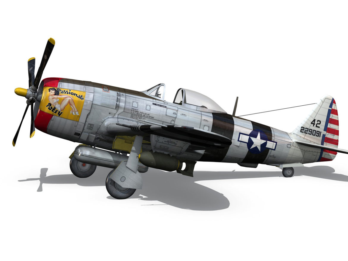 republic p-47 thunderbolt – passionate patsy 3d model fbx lwo lw lws obj c4d 279749