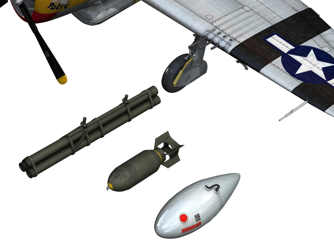 republic p-47 thunderbolt – passionate patsy 3d model fbx lwo lw lws obj c4d 279757