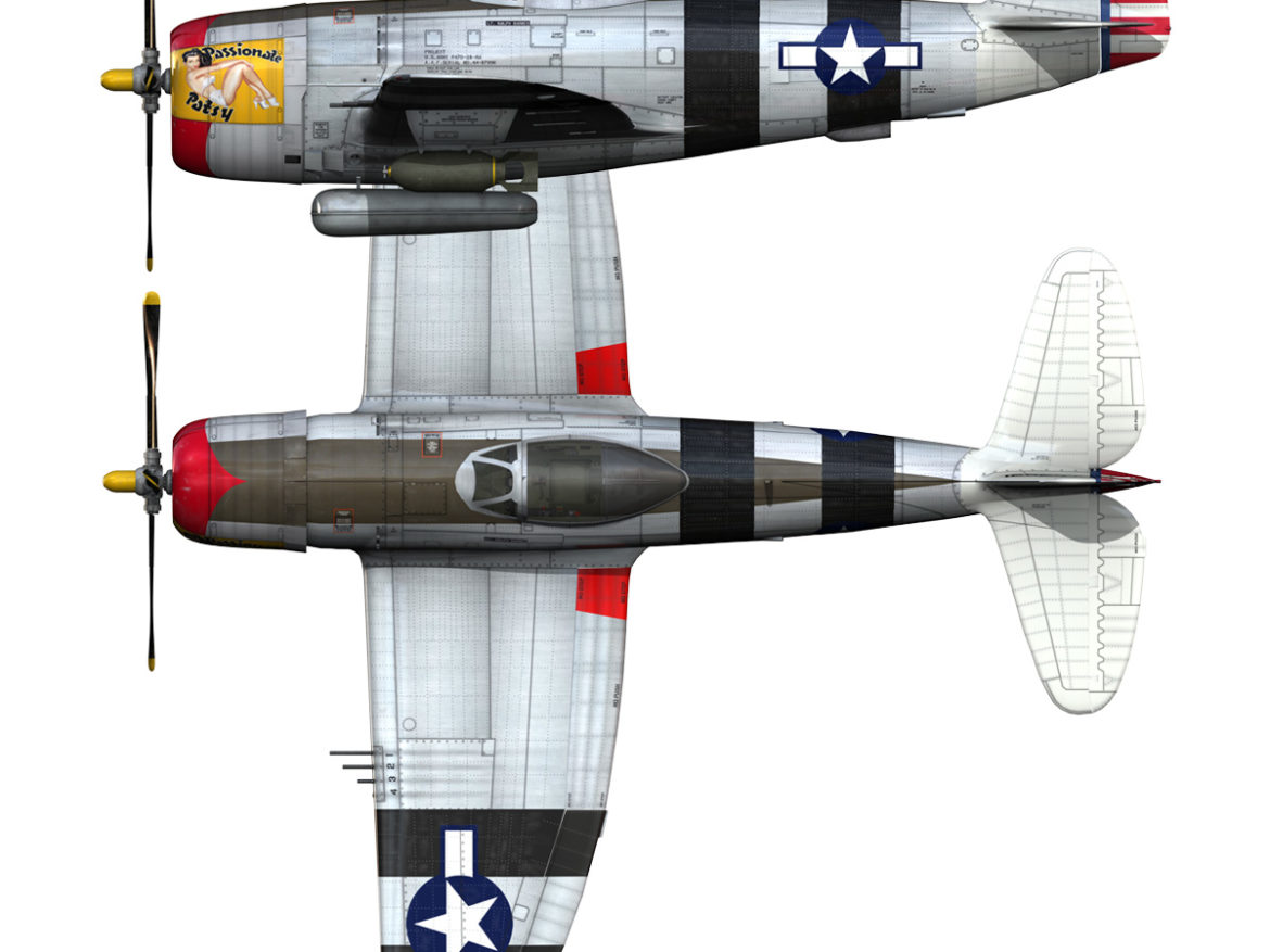 republic p-47 thunderbolt – passionate patsy 3d model fbx lwo lw lws obj c4d 279759