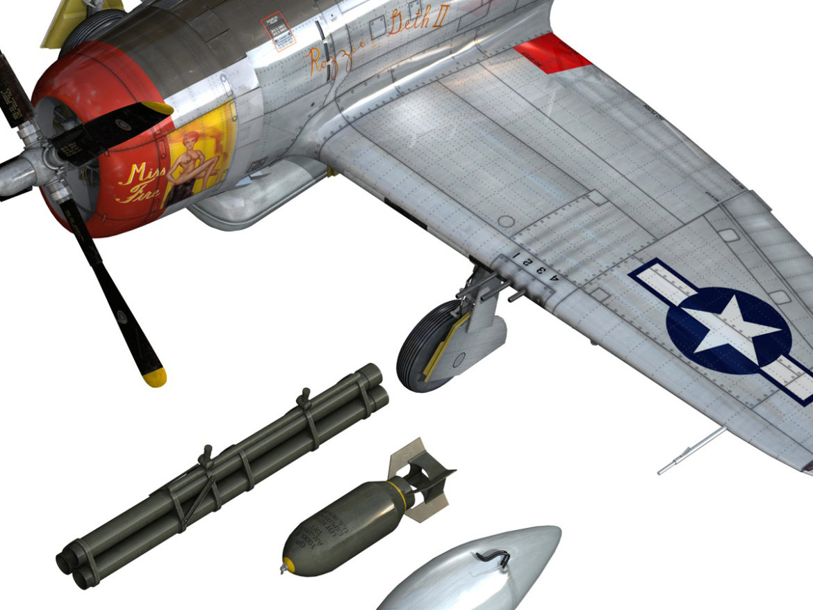 republic p-47d thunderbolt – rozzie geth ii 3d model fbx lwo lw lws obj c4d 279783