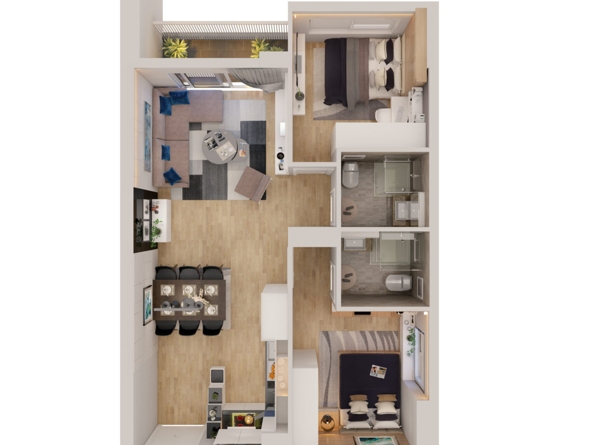 cutaway apartment full furnitures modern design 3d model max 279956