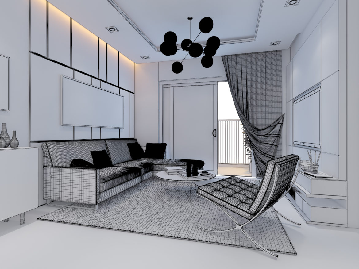 cutaway apartment full furnitures modern design 3d model max 279968