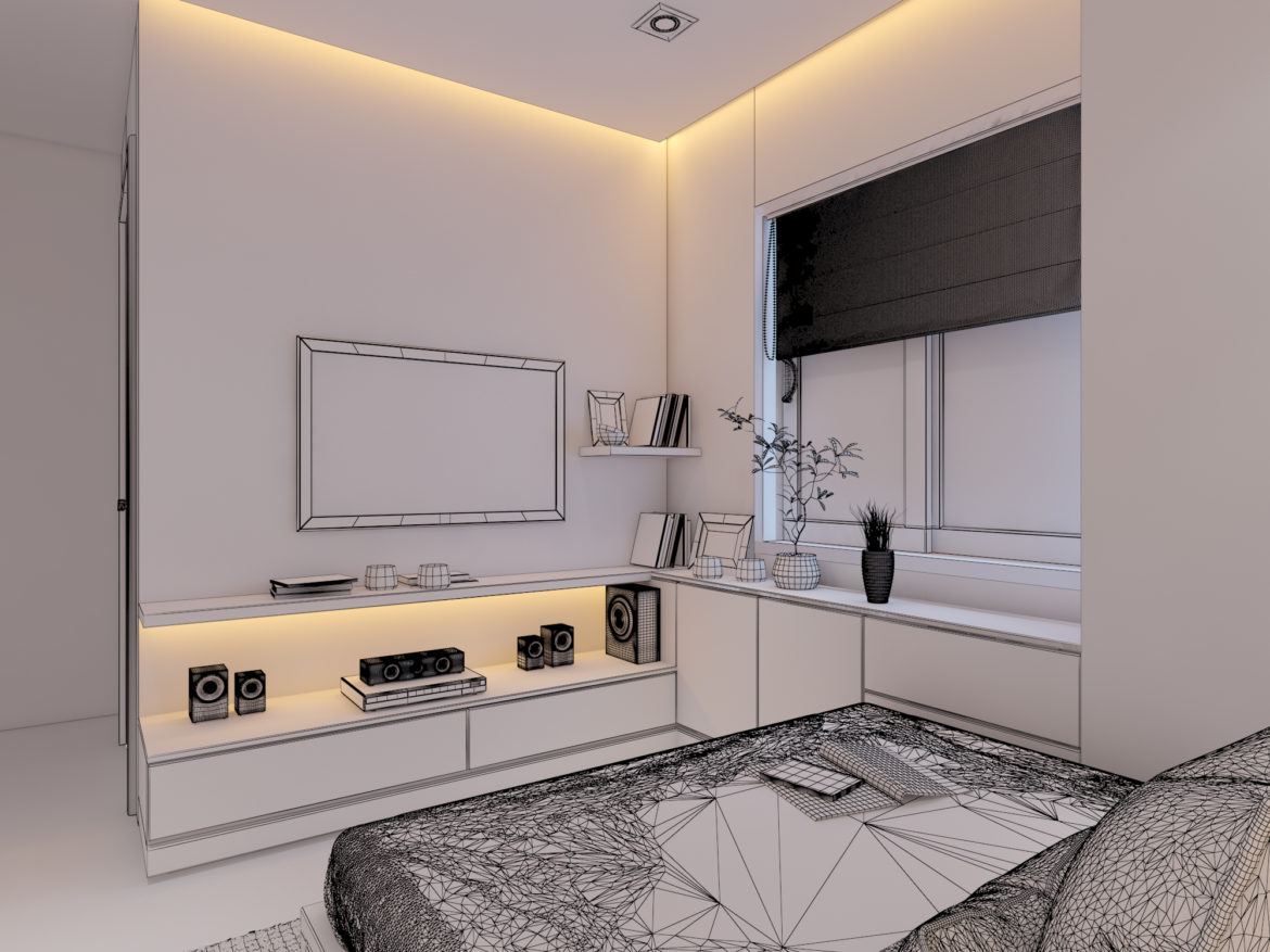cutaway apartment full furnitures modern design 3d model max 279971