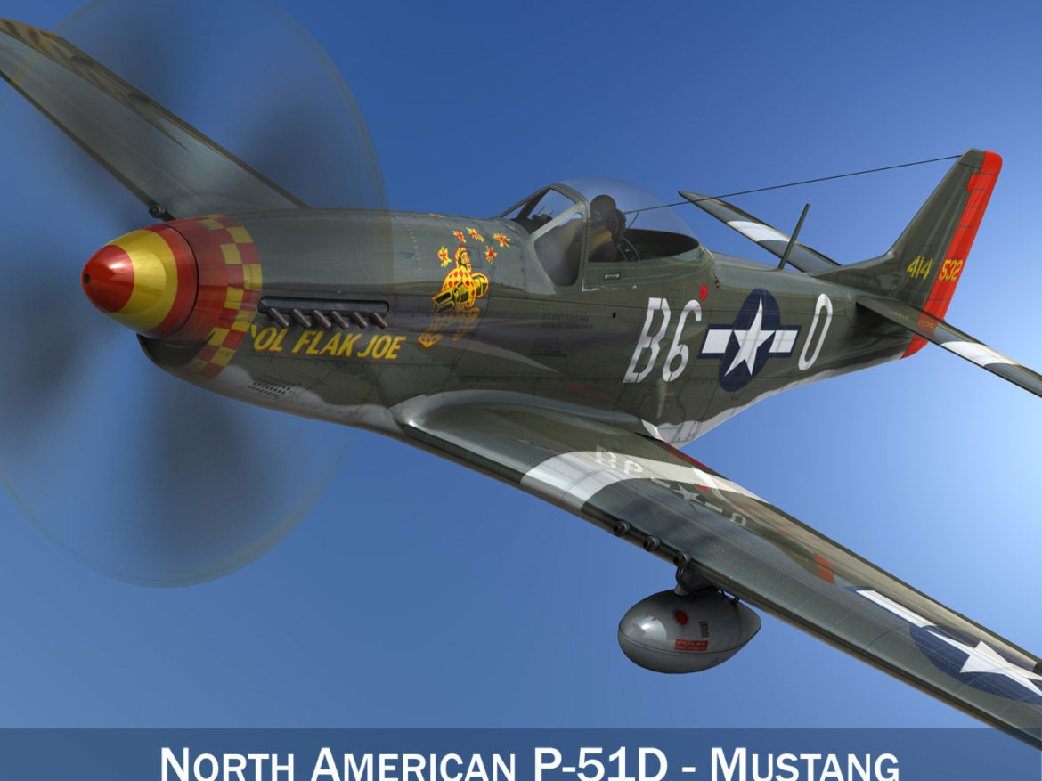 north american p-51d – ol flak joe 3d model 3ds fbx c4d lwo obj 280100
