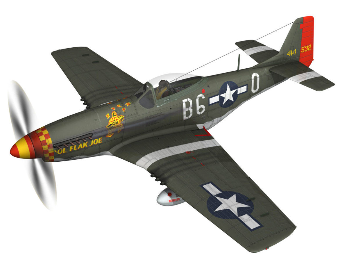 north american p-51d – ol flak joe 3d model 3ds fbx c4d lwo obj 280102