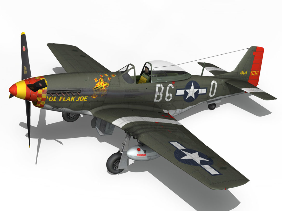 north american p-51d – ol flak joe 3d model 3ds fbx c4d lwo obj 280110